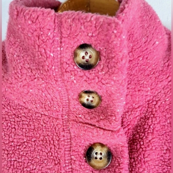 L.L.Bean Women’s Speckled Pink Fleece Button Down Jacket Warm Cozy Size M - Picture 4 of 13